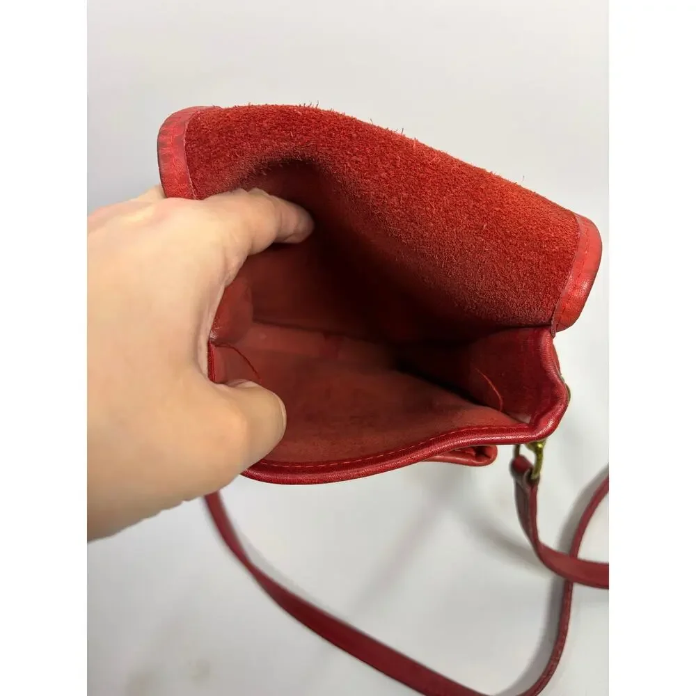 Vintage COACH Red Leather 5120 Small Shoulder Pouch (1983) Rare (no hang tag) - Picture 12 of 14